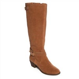 NWT Cognac Suede Riding Boots - Perfect for Fall & Winter